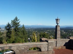 View looking east from Rocky Butte Park in Portland, Oregon
