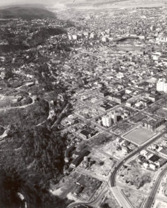 Aerial view of Southwest Portland, Oregon before construction of I-405
